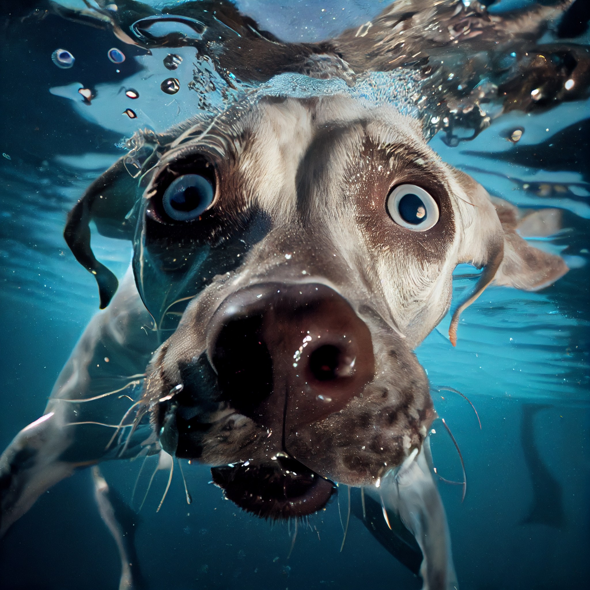 水中小狗照片